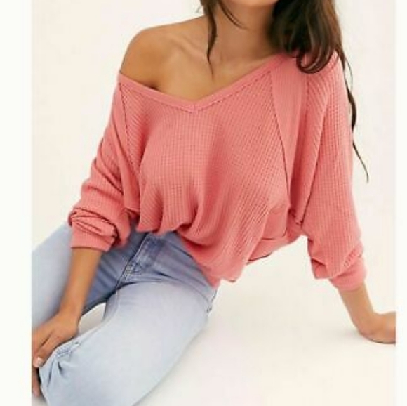 COPY - NWT FREE PEOPLE Orange Prairie Rose Thermal TOP - Picture 3 of 5